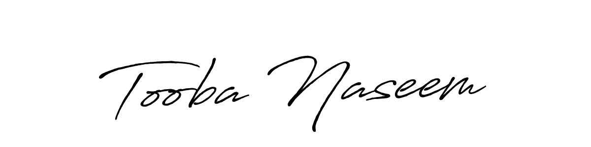 Create a beautiful signature design for name Tooba Naseem. With this signature (Antro_Vectra_Bolder) fonts, you can make a handwritten signature for free. Tooba Naseem signature style 7 images and pictures png