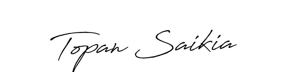Use a signature maker to create a handwritten signature online. With this signature software, you can design (Antro_Vectra_Bolder) your own signature for name Topan Saikia. Topan Saikia signature style 7 images and pictures png