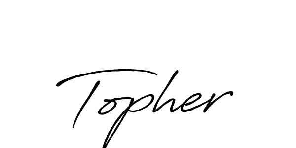 How to make Topher signature? Antro_Vectra_Bolder is a professional autograph style. Create handwritten signature for Topher name. Topher signature style 7 images and pictures png