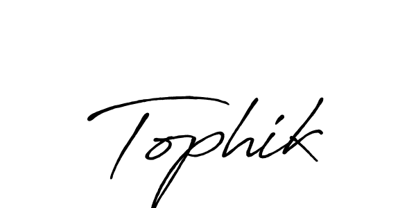 How to make Tophik signature? Antro_Vectra_Bolder is a professional autograph style. Create handwritten signature for Tophik name. Tophik signature style 7 images and pictures png