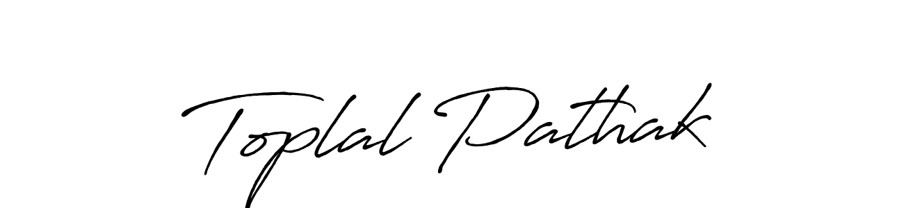 It looks lik you need a new signature style for name Toplal Pathak. Design unique handwritten (Antro_Vectra_Bolder) signature with our free signature maker in just a few clicks. Toplal Pathak signature style 7 images and pictures png