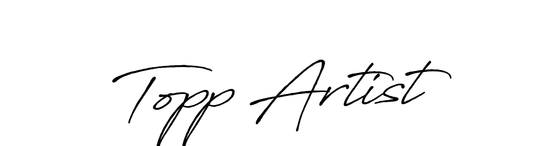 Topp Artist stylish signature style. Best Handwritten Sign (Antro_Vectra_Bolder) for my name. Handwritten Signature Collection Ideas for my name Topp Artist. Topp Artist signature style 7 images and pictures png