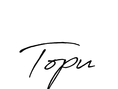How to make Topu signature? Antro_Vectra_Bolder is a professional autograph style. Create handwritten signature for Topu name. Topu signature style 7 images and pictures png