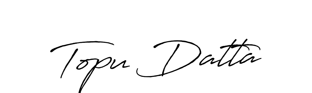 Use a signature maker to create a handwritten signature online. With this signature software, you can design (Antro_Vectra_Bolder) your own signature for name Topu Datta. Topu Datta signature style 7 images and pictures png