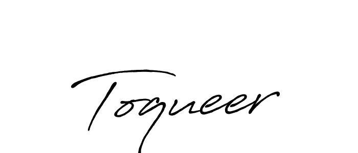 How to make Toqueer signature? Antro_Vectra_Bolder is a professional autograph style. Create handwritten signature for Toqueer name. Toqueer signature style 7 images and pictures png