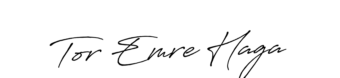 Create a beautiful signature design for name Tor Emre Haga. With this signature (Antro_Vectra_Bolder) fonts, you can make a handwritten signature for free. Tor Emre Haga signature style 7 images and pictures png