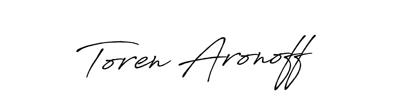 The best way (Antro_Vectra_Bolder) to make a short signature is to pick only two or three words in your name. The name Toren Aronoff include a total of six letters. For converting this name. Toren Aronoff signature style 7 images and pictures png