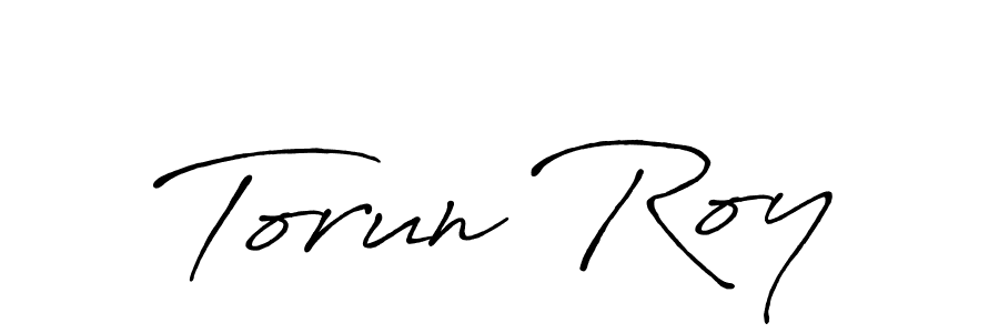 How to make Torun Roy name signature. Use Antro_Vectra_Bolder style for creating short signs online. This is the latest handwritten sign. Torun Roy signature style 7 images and pictures png