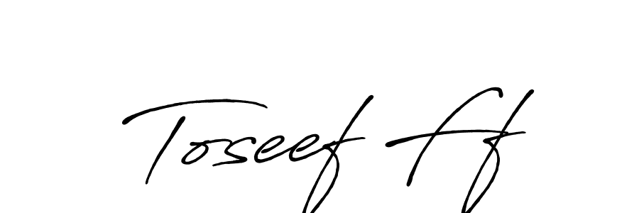 Design your own signature with our free online signature maker. With this signature software, you can create a handwritten (Antro_Vectra_Bolder) signature for name Toseef Ff. Toseef Ff signature style 7 images and pictures png
