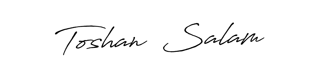 Toshan  Salam stylish signature style. Best Handwritten Sign (Antro_Vectra_Bolder) for my name. Handwritten Signature Collection Ideas for my name Toshan  Salam. Toshan  Salam signature style 7 images and pictures png