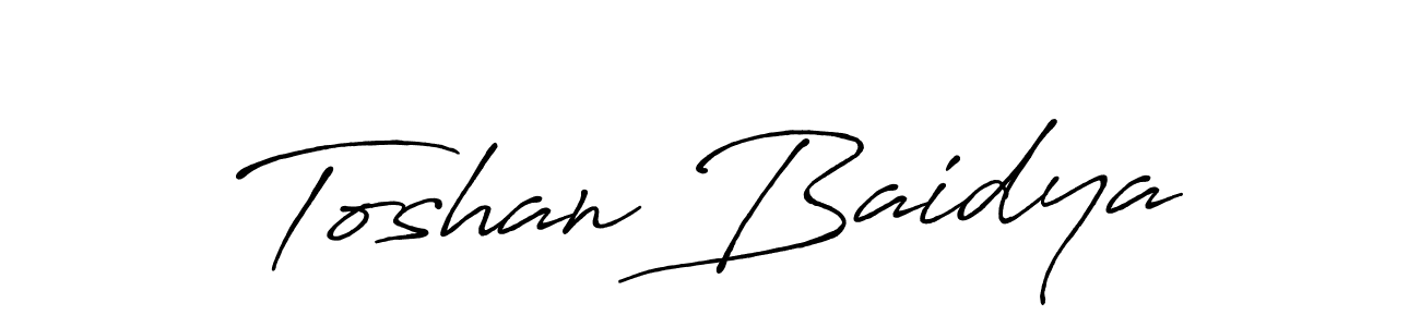 How to make Toshan Baidya name signature. Use Antro_Vectra_Bolder style for creating short signs online. This is the latest handwritten sign. Toshan Baidya signature style 7 images and pictures png
