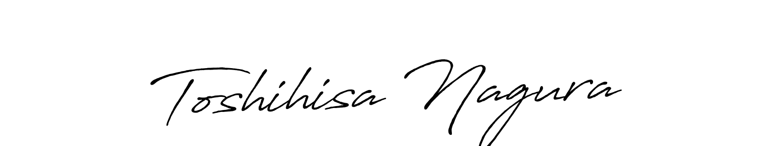 Antro_Vectra_Bolder is a professional signature style that is perfect for those who want to add a touch of class to their signature. It is also a great choice for those who want to make their signature more unique. Get Toshihisa Nagura name to fancy signature for free. Toshihisa Nagura signature style 7 images and pictures png