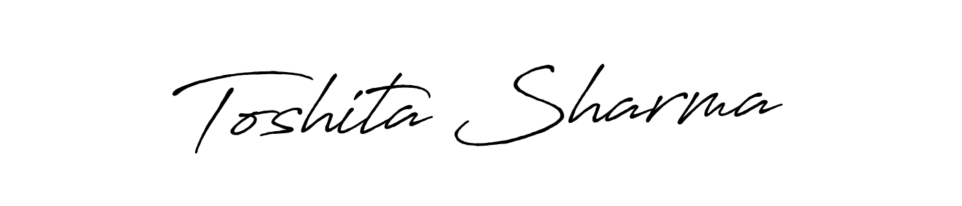 Make a beautiful signature design for name Toshita Sharma. With this signature (Antro_Vectra_Bolder) style, you can create a handwritten signature for free. Toshita Sharma signature style 7 images and pictures png