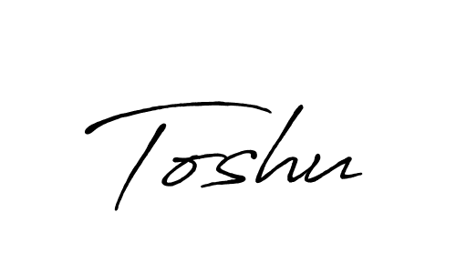 Use a signature maker to create a handwritten signature online. With this signature software, you can design (Antro_Vectra_Bolder) your own signature for name Toshu. Toshu signature style 7 images and pictures png