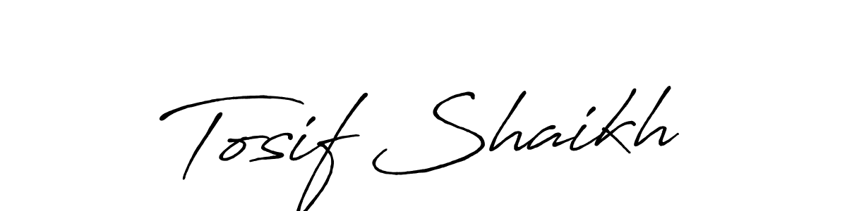 Create a beautiful signature design for name Tosif Shaikh. With this signature (Antro_Vectra_Bolder) fonts, you can make a handwritten signature for free. Tosif Shaikh signature style 7 images and pictures png