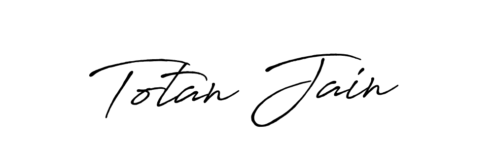 How to make Totan Jain name signature. Use Antro_Vectra_Bolder style for creating short signs online. This is the latest handwritten sign. Totan Jain signature style 7 images and pictures png