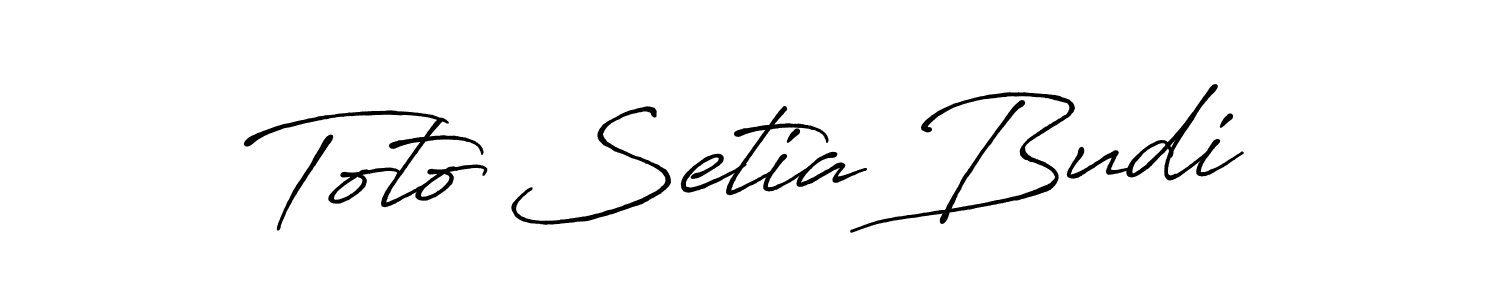 Use a signature maker to create a handwritten signature online. With this signature software, you can design (Antro_Vectra_Bolder) your own signature for name Toto Setia Budi. Toto Setia Budi signature style 7 images and pictures png