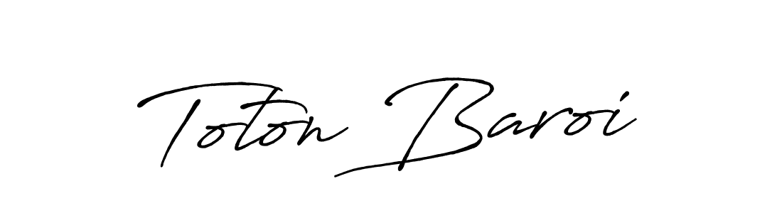 The best way (Antro_Vectra_Bolder) to make a short signature is to pick only two or three words in your name. The name Toton Baroi include a total of six letters. For converting this name. Toton Baroi signature style 7 images and pictures png