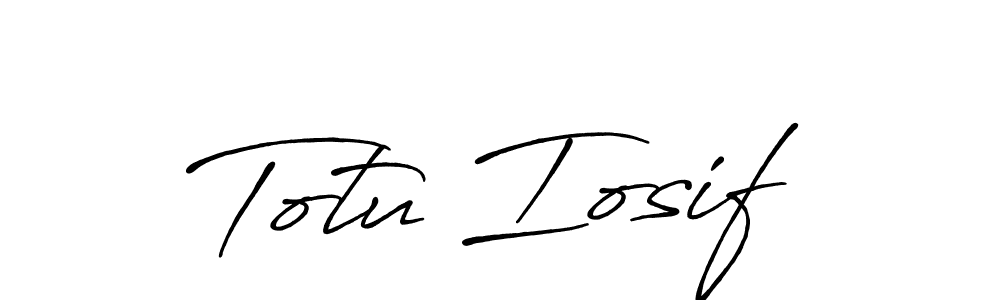 Create a beautiful signature design for name Totu Iosif. With this signature (Antro_Vectra_Bolder) fonts, you can make a handwritten signature for free. Totu Iosif signature style 7 images and pictures png