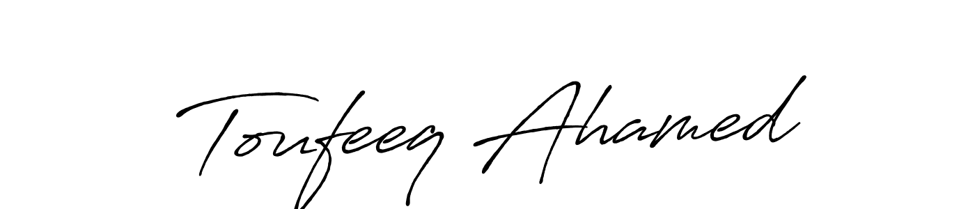 Make a beautiful signature design for name Toufeeq Ahamed. With this signature (Antro_Vectra_Bolder) style, you can create a handwritten signature for free. Toufeeq Ahamed signature style 7 images and pictures png