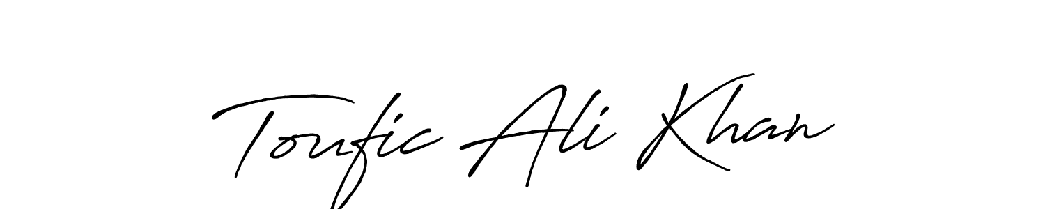 if you are searching for the best signature style for your name Toufic Ali Khan. so please give up your signature search. here we have designed multiple signature styles  using Antro_Vectra_Bolder. Toufic Ali Khan signature style 7 images and pictures png