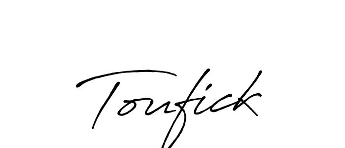 Create a beautiful signature design for name Toufick. With this signature (Antro_Vectra_Bolder) fonts, you can make a handwritten signature for free. Toufick signature style 7 images and pictures png