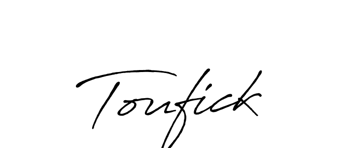 Design your own signature with our free online signature maker. With this signature software, you can create a handwritten (Antro_Vectra_Bolder) signature for name Toufick. Toufick signature style 7 images and pictures png