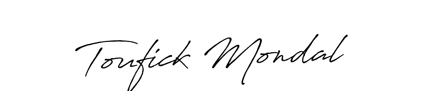 Create a beautiful signature design for name Toufick Mondal. With this signature (Antro_Vectra_Bolder) fonts, you can make a handwritten signature for free. Toufick Mondal signature style 7 images and pictures png