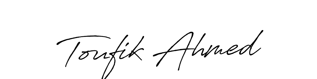 How to make Toufik Ahmed signature? Antro_Vectra_Bolder is a professional autograph style. Create handwritten signature for Toufik Ahmed name. Toufik Ahmed signature style 7 images and pictures png
