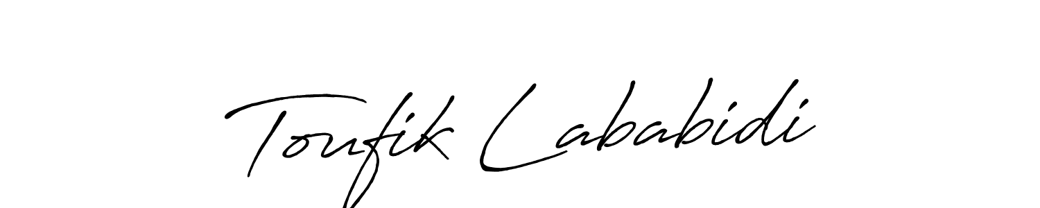 How to make Toufik Lababidi signature? Antro_Vectra_Bolder is a professional autograph style. Create handwritten signature for Toufik Lababidi name. Toufik Lababidi signature style 7 images and pictures png