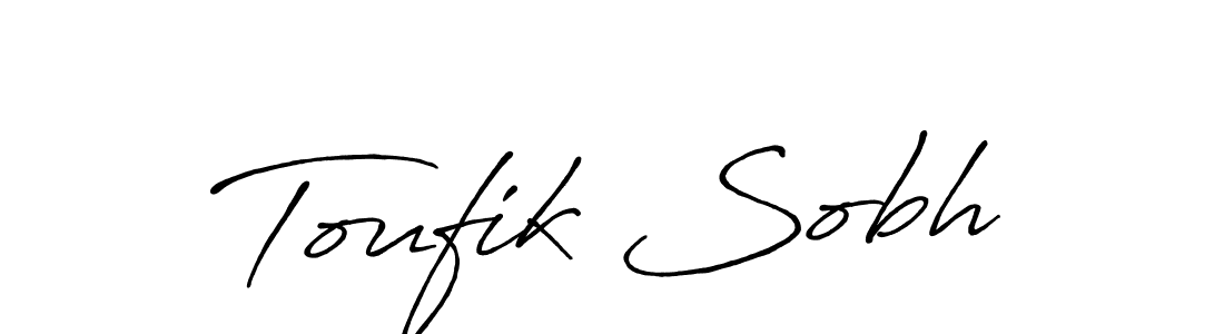 Toufik Sobh stylish signature style. Best Handwritten Sign (Antro_Vectra_Bolder) for my name. Handwritten Signature Collection Ideas for my name Toufik Sobh. Toufik Sobh signature style 7 images and pictures png