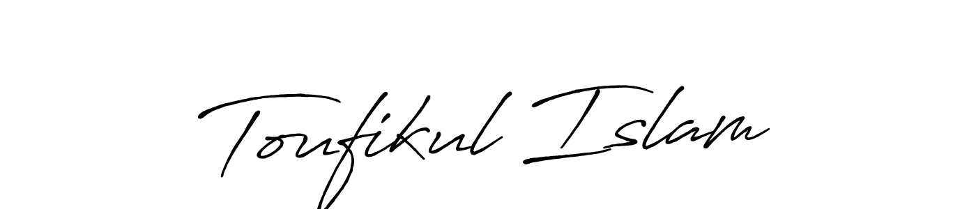 Make a beautiful signature design for name Toufikul Islam. With this signature (Antro_Vectra_Bolder) style, you can create a handwritten signature for free. Toufikul Islam signature style 7 images and pictures png