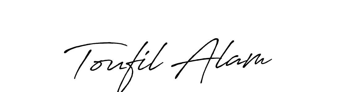 Use a signature maker to create a handwritten signature online. With this signature software, you can design (Antro_Vectra_Bolder) your own signature for name Toufil Alam. Toufil Alam signature style 7 images and pictures png