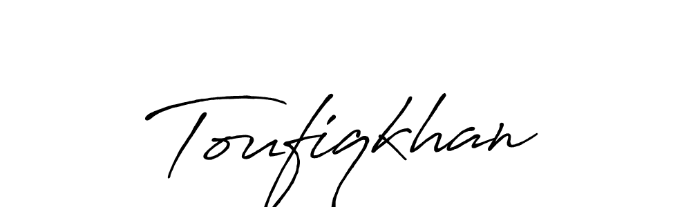 Similarly Antro_Vectra_Bolder is the best handwritten signature design. Signature creator online .You can use it as an online autograph creator for name Toufiqkhan. Toufiqkhan signature style 7 images and pictures png