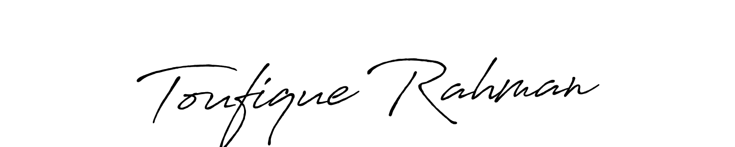 if you are searching for the best signature style for your name Toufique Rahman. so please give up your signature search. here we have designed multiple signature styles  using Antro_Vectra_Bolder. Toufique Rahman signature style 7 images and pictures png