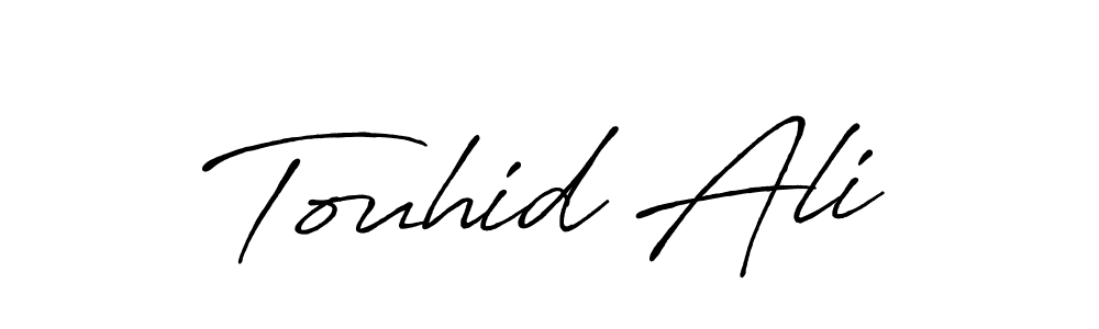 How to make Touhid Ali name signature. Use Antro_Vectra_Bolder style for creating short signs online. This is the latest handwritten sign. Touhid Ali signature style 7 images and pictures png