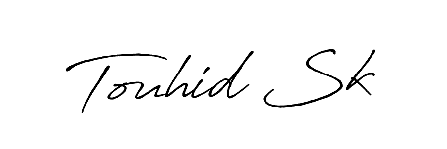 Also You can easily find your signature by using the search form. We will create Touhid Sk name handwritten signature images for you free of cost using Antro_Vectra_Bolder sign style. Touhid Sk signature style 7 images and pictures png