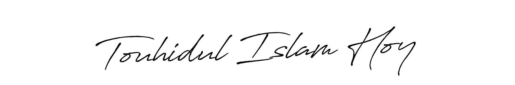 How to make Touhidul Islam Hoy name signature. Use Antro_Vectra_Bolder style for creating short signs online. This is the latest handwritten sign. Touhidul Islam Hoy signature style 7 images and pictures png