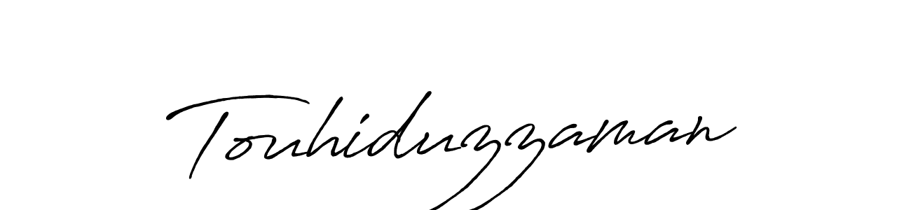 Create a beautiful signature design for name Touhiduzzaman. With this signature (Antro_Vectra_Bolder) fonts, you can make a handwritten signature for free. Touhiduzzaman signature style 7 images and pictures png