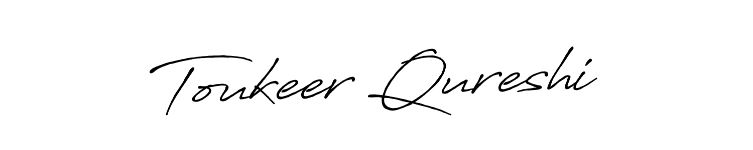 Design your own signature with our free online signature maker. With this signature software, you can create a handwritten (Antro_Vectra_Bolder) signature for name Toukeer Qureshi. Toukeer Qureshi signature style 7 images and pictures png