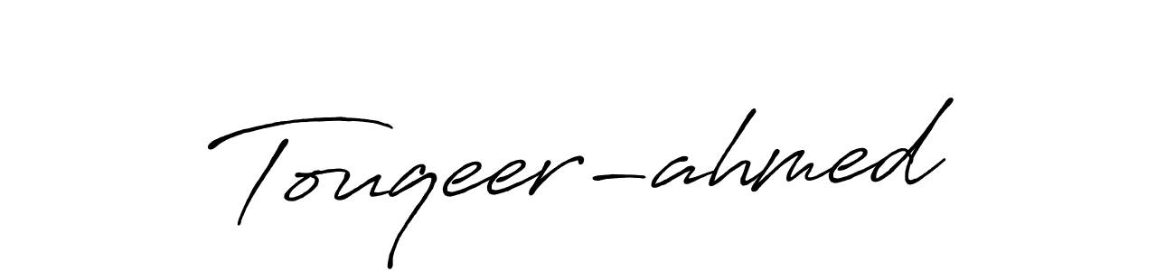 Also You can easily find your signature by using the search form. We will create Touqeer-ahmed name handwritten signature images for you free of cost using Antro_Vectra_Bolder sign style. Touqeer-ahmed signature style 7 images and pictures png