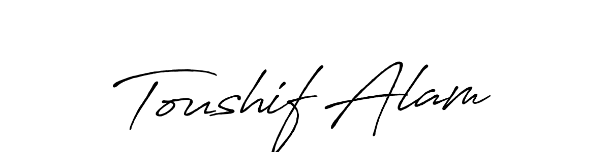 Toushif Alam stylish signature style. Best Handwritten Sign (Antro_Vectra_Bolder) for my name. Handwritten Signature Collection Ideas for my name Toushif Alam. Toushif Alam signature style 7 images and pictures png