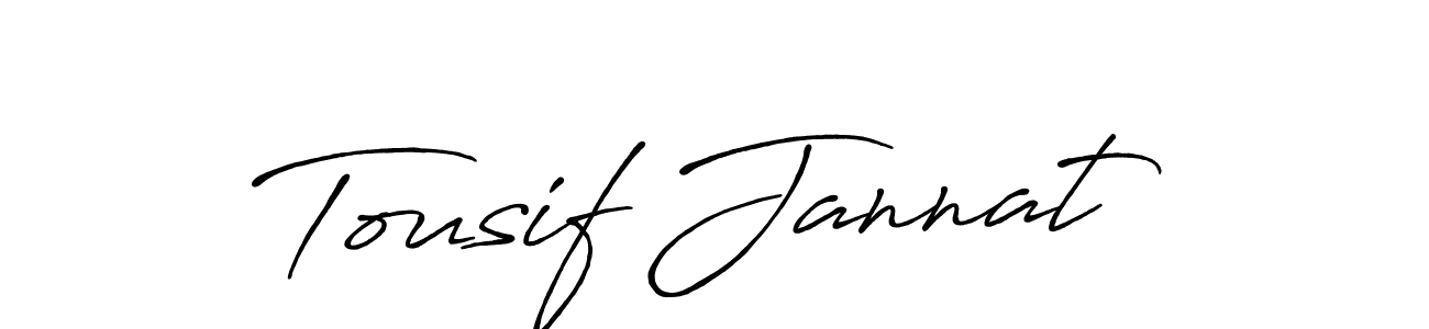 Use a signature maker to create a handwritten signature online. With this signature software, you can design (Antro_Vectra_Bolder) your own signature for name Tousif Jannat. Tousif Jannat signature style 7 images and pictures png