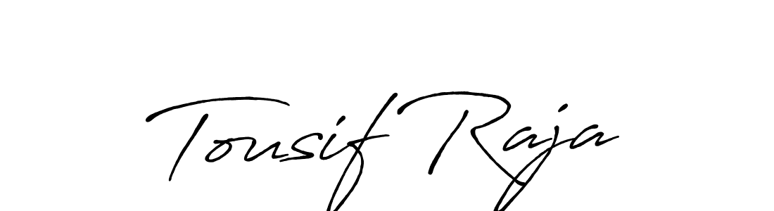 How to make Tousif Raja name signature. Use Antro_Vectra_Bolder style for creating short signs online. This is the latest handwritten sign. Tousif Raja signature style 7 images and pictures png