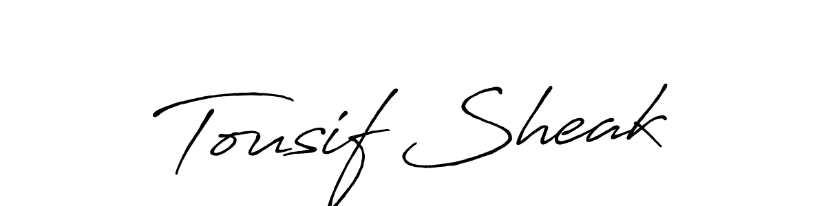 Design your own signature with our free online signature maker. With this signature software, you can create a handwritten (Antro_Vectra_Bolder) signature for name Tousif Sheak. Tousif Sheak signature style 7 images and pictures png