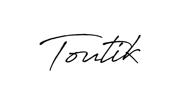 Use a signature maker to create a handwritten signature online. With this signature software, you can design (Antro_Vectra_Bolder) your own signature for name Toutik. Toutik signature style 7 images and pictures png