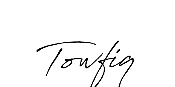 Create a beautiful signature design for name Towfiq. With this signature (Antro_Vectra_Bolder) fonts, you can make a handwritten signature for free. Towfiq signature style 7 images and pictures png