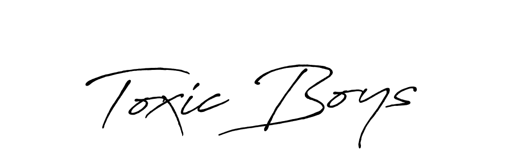 Make a beautiful signature design for name Toxic Boys. With this signature (Antro_Vectra_Bolder) style, you can create a handwritten signature for free. Toxic Boys signature style 7 images and pictures png