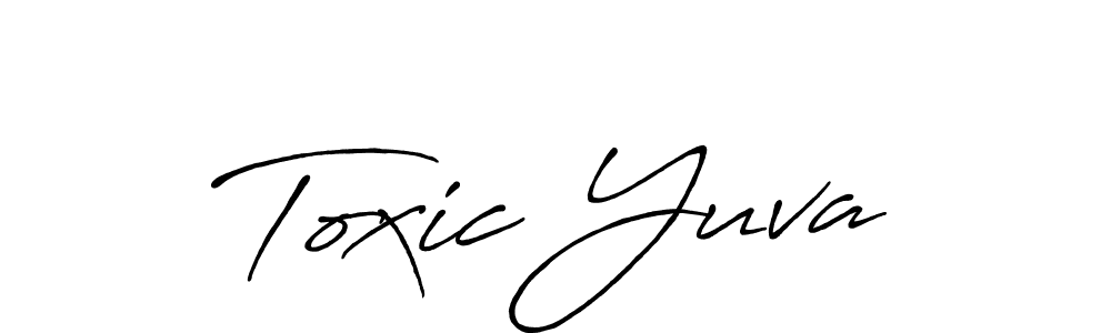 Toxic Yuva stylish signature style. Best Handwritten Sign (Antro_Vectra_Bolder) for my name. Handwritten Signature Collection Ideas for my name Toxic Yuva. Toxic Yuva signature style 7 images and pictures png