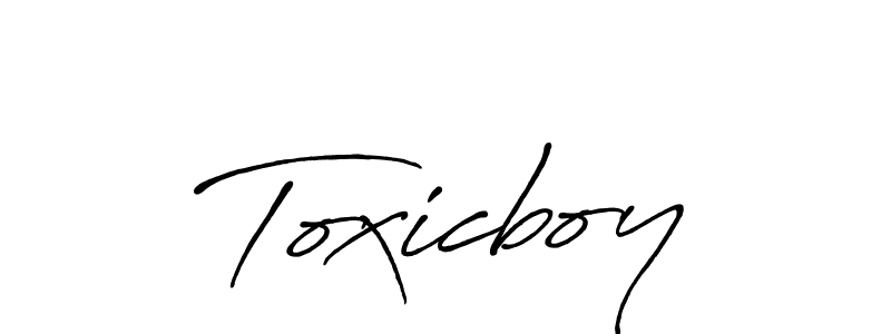 Make a beautiful signature design for name Toxicboy. With this signature (Antro_Vectra_Bolder) style, you can create a handwritten signature for free. Toxicboy signature style 7 images and pictures png